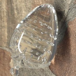 1990 Retro Heavy Glass Or Crystal Strawberry Paperweight